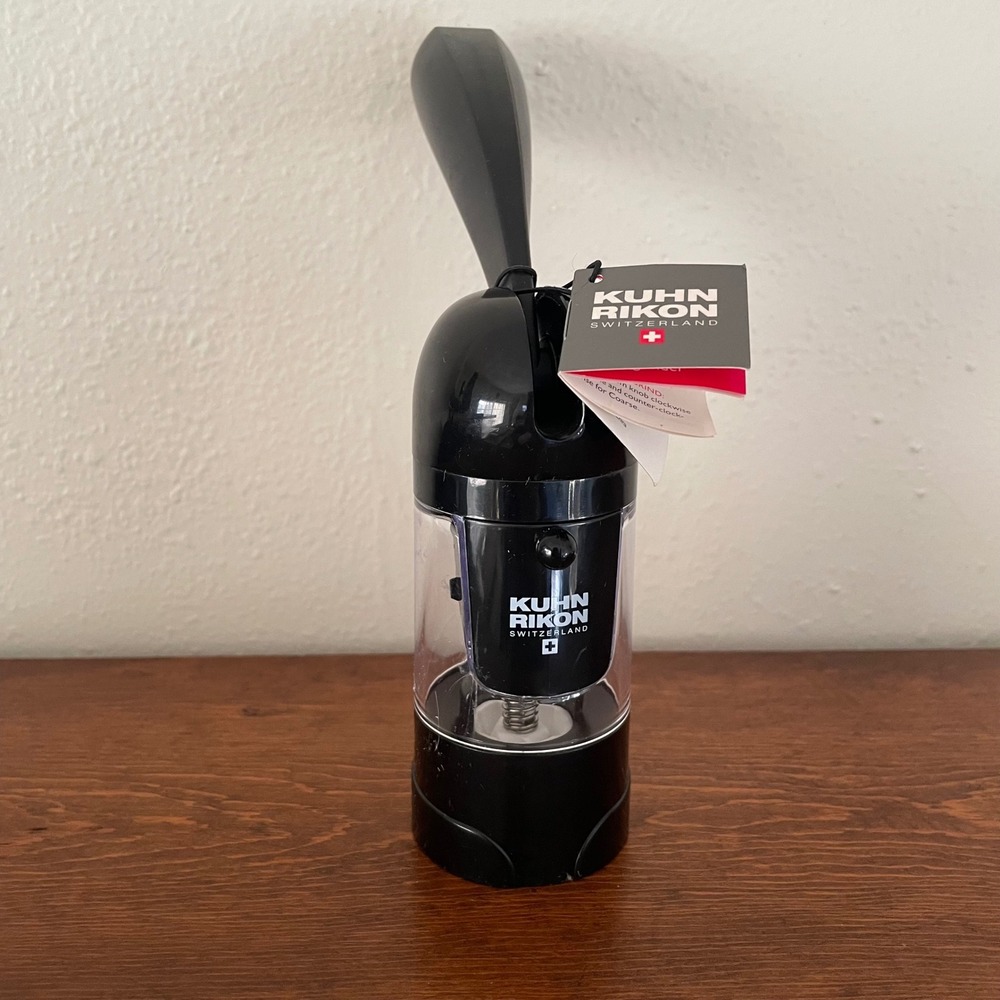 Kuhn Rikon Ratchet Grinder with Ceramic Mechanism Salt Pepper Spice Mill  Black